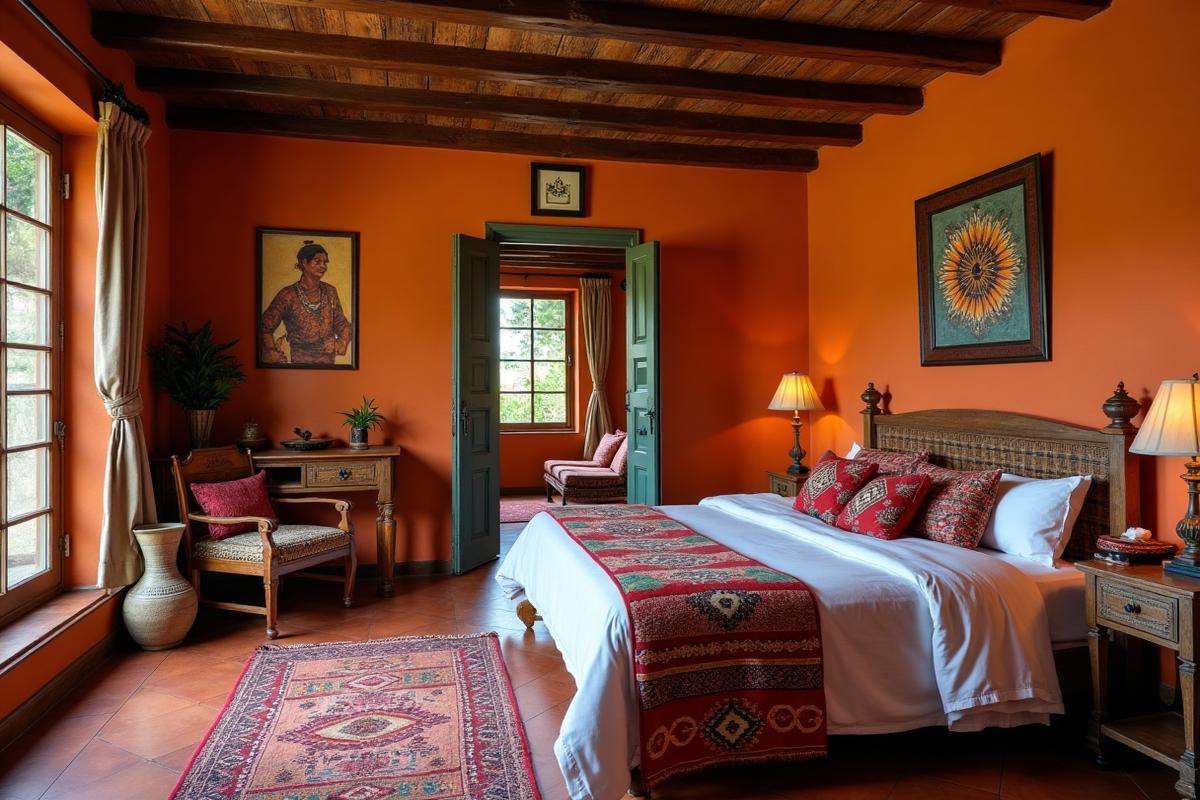 Habitación interior con iluminación artificial y cama doble en Ethnic Hotel Cartagena Centro Histórico